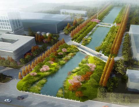 法兰泰克厂区滨河景观设计